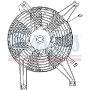 NISSENS 85383 - Radiator fan (with housing) fits: MITSUBISHI PAJERO II, PAJERO III 2.5D/3.2D/3.5 04.00-09.07