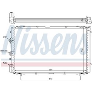 NIS 63796 Mootori radiaator sobib: OPEL ARENA RENAULT TRAFIC 1.9D 01.97 12