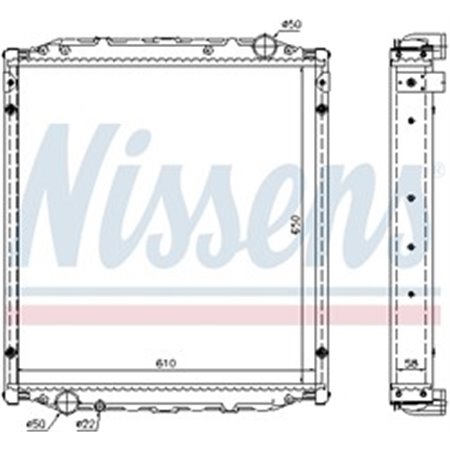NISSENS 62876A - Engine radiator (with frame) fits: MAN L2000, M 2000 L, M 2000 M D0824FL01-D0836LFL05 06.93-