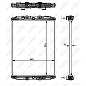 NRF 529551 Mootoriradiaator (bez ramy) DAF 95 WS268 WS315M 08.90 01.98