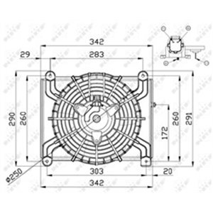 NRF 47668 - Radiator fan (with housing) fits: NISSAN CABSTAR, NT400 CABSTAR 2.5D/3.0D 09.06-