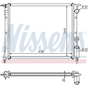 NIS 63919 Mootori radiaator sobib: RENAULT CLIO I 1.8 01.91 09.98