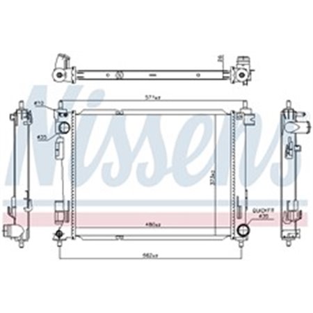 606734 Radiaator,mootorijahutus NISSENS