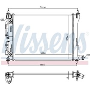 NIS 606732 Mootori radiaator (4 käiguline) sobib: KIA RIO IV, STONIC 1.4 01.