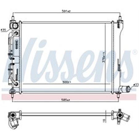 606732 Radiaator,mootorijahutus NISSENS