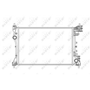 NRF 53834 Mootori radiaator sobib: ALFA ROMEO MITO FIAT DOBLO OPEL COMBO 