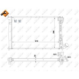 NRF 519602 - Engine radiator (with easy fit elements) fits: CITROEN XANTIA 1.9D/2.0/2.1D 05.93-04.03