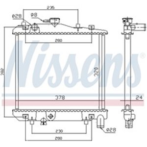 NIS 62505 Mootori radiaator sobib: KIA PRIDE MAZDA 121 I 1.1/1.3 10.87 09.