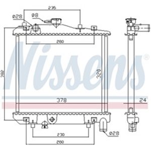 NISSENS 62505 - Engine radiator fits: KIA PRIDE; MAZDA 121 I 1.1/1.3 10.87-09.01