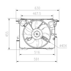 NRF 47899 - Radiator fan (with housing) fits: SMART FORFOUR, FORTWO 0.9/1.0 07.14-