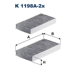 K 1198A-2X Cabin filter with activated carbon fits: HONDA CIVIC VII, CIVIC V