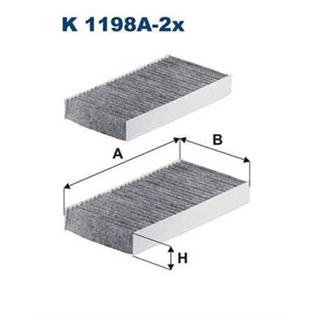 K 1198A-2X Suodatin, matkustamon ilma FILTRON