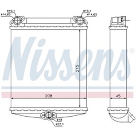 72001 Heat Exchanger, interior heating NISSENS