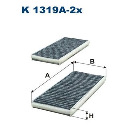 FILTRON K 1319A-2x - Cabin filter with activated carbon fits: MAZDA MPV II, RX-8 1.3-3.0 09.99-06.12
