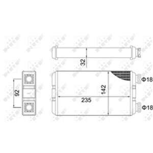 NRF 54312 - Heater fits: RVI MASCOTT; NISSAN INTERSTAR; OPEL MOVANO A; RENAULT MASCOTT, MASTER II, MASTER PRO 1.9D-3.0D 01.99-