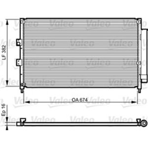VALEO 814217 - A/C condenser (with dryer) fits: HONDA CIVIC VIII 1.3H/1.4 09.05-