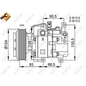 NRF 32408 - Air-conditioning compressor fits: MAZDA 3, 6, CX-7 1.8/2.0/2.3 01.02-03.13