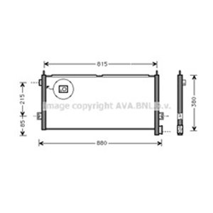 AVA COOLING VL5025 - A/C condenser 845x345x18 fits: VOLVO FH12, FH16 08.93-