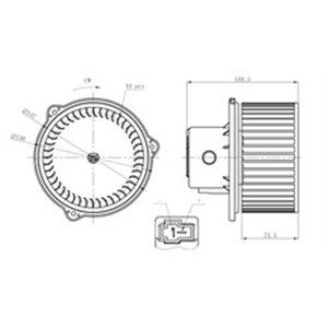 NRF 34275 Air blower fits: HYUNDAI HIGHWAY, SANTA FÉ I, TRAJET, TRAJET/MINI