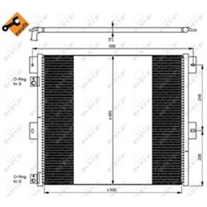 NRF 35924 Kliimasüsteemi soojusvaheti 500x485x16 sobib: RVI MIDLUM VOLVO F