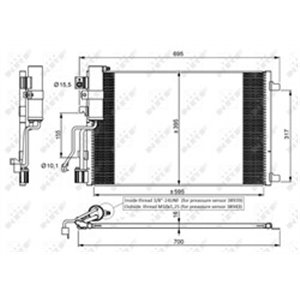 NRF 35974 - A/C condenser (with dryer) fits: NISSAN QASHQAI I 1.5D/2.0D 02.07-04.14