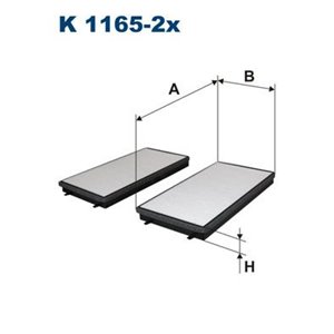 FILTRON K 1165-2x - Cabin filter fits: BMW 7 (E65, E66, E67); ROLLS-ROYCE PHANTOM VII, PHANTOM VII DROPHEAD, PHANTOM VIII 3.0-6.