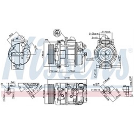 NISSENS 890069 - Air-conditioning compressor fits: BMW 1 (E82), 1 (E88), 3 (E90), 3 (E91), 3 (E92), 3 (E93), Z4 (E89) 3.0 03.06-
