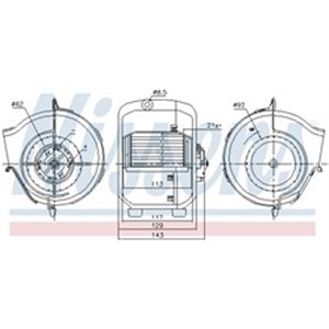 NISSENS 87768 - Air blower fits: AUDI 80 B2, 90 B2, COUPE B2; VW CADDY I, GOLF I, JETTA I, PASSAT B1, PASSAT B2, SCIROCCO, TRANS