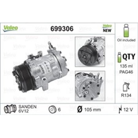 699306 Compressor, air conditioning VALEO