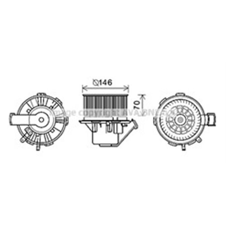 AVA COOLING MS8648 - Air blower fits: MERCEDES SPRINTER 3,5-T (B906), SPRINTER 3-T (B906), SPRINTER 4,6-T (B906), SPRINTER 5-T (