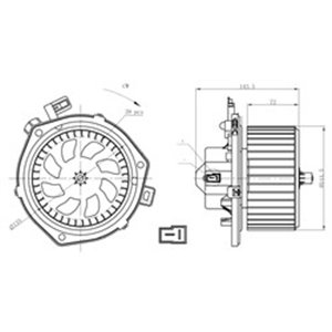 NRF 34280 - Air blower fits: IVECO DAILY III, DAILY IV, DAILY V 2.3D-Electric 05.99-02.14