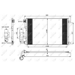 NRF 35973 - A/C condenser (with dryer) fits: NISSAN QASHQAI I 1.6/2.0 02.07-04.14