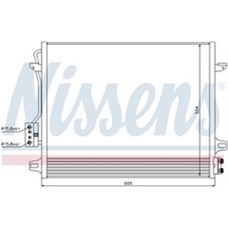 NISSENS 940098 - A/C condenser fits: CHRYSLER GRAND VOYAGER V, VOYAGER V DODGE GRAND LANCIA VOYAGER VW ROUTAN 2.8D-4.0 06.07-