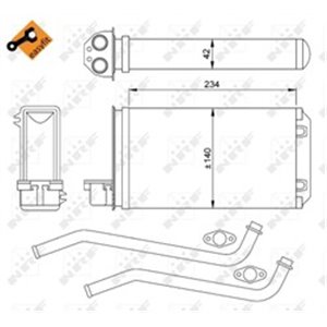 NRF 58617 - Heater (with pipes) fits: PEUGEOT 205, 205 I, 205 II, 309 I, 309 II 1.0-1.9D 02.83-09.98