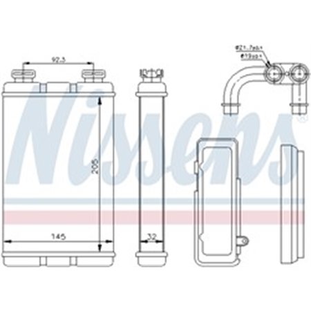 70520 Теплообменник, отопление салона NISSENS