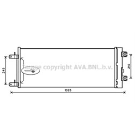 DF5071D AVA A/C condenser 850x350x16 fits: DAF CF, XF 106, XF II, XG, XG+ 10.