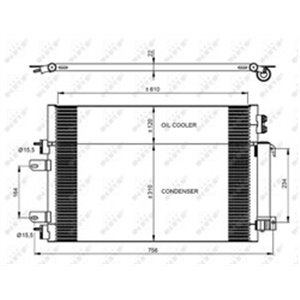 NRF 350086 - A/C condenser (with dryer) fits: JEEP COMPASS, PATRIOT 2.0/2.4/2.4LPG 08.06-