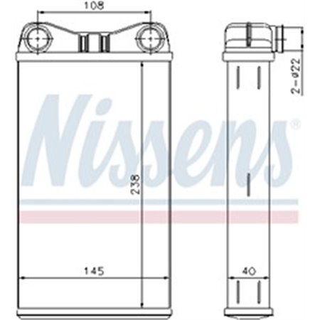 70227 Теплообменник, отопление салона NISSENS