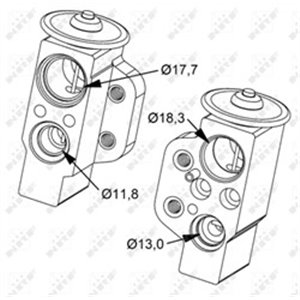 NRF 38476 - Air conditioning valve fits: PORSCHE CAYENNE; VW TOUAREG 2.5D-6.0 09.02-09.10
