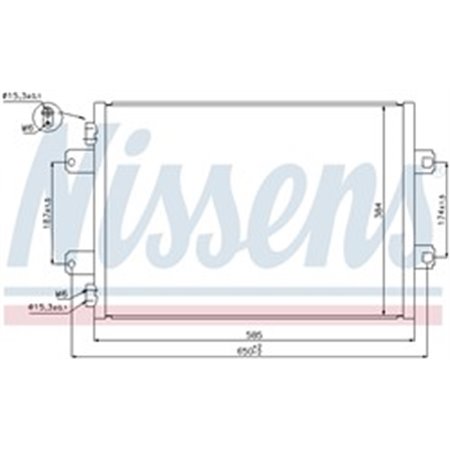 NISSENS 940077 - A/C condenser 585x384x16 fits: RVI MASCOTT RENAULT MASTER PRO 05.04-12.13