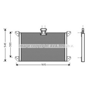 AVA COOLING SC5008 - A/C condenser 820x460x25 fits: SCANIA 4 05.95-04.08