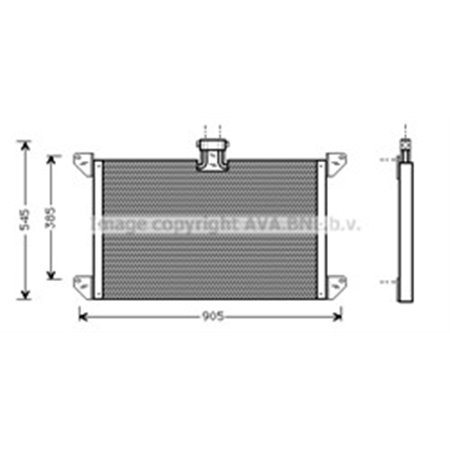 AVA COOLING SC5008 - A/C condenser 820x460x25 fits: SCANIA 4 05.95-04.08