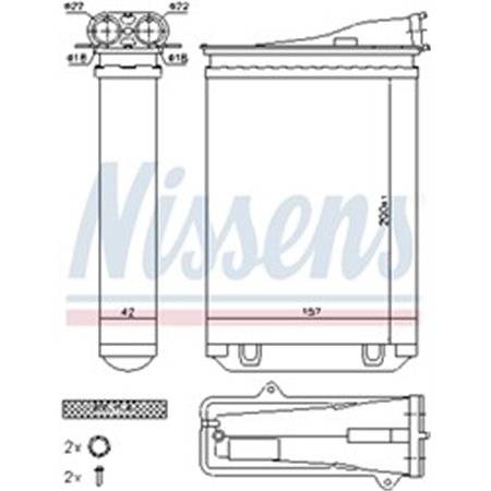 72954 Heat Exchanger, interior heating NISSENS