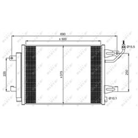 NRF 350073 - A/C condenser (with dryer) fits: MITSUBISHI COLT CZC VI, COLT VI SMART FORFOUR 1.1-1.5D 01.04-06.12