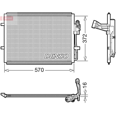 DENSO DCN44016 - A/C condenser (with dryer) fits: MAZDA 3, 5 1.6D 12.08-