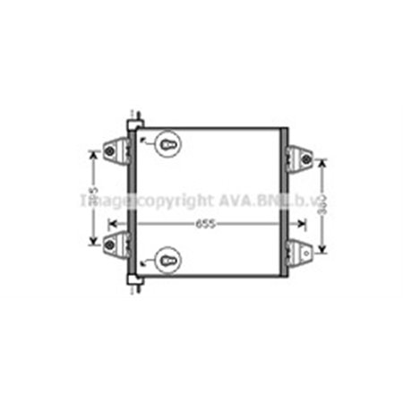 DF5034 AVA A/C condenser 500x537x16 fits: DAF XF 105, XF 95 01.02 