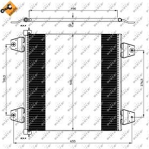 NRF 35757 - A/C condenser 490x540x16 fits: DAF XF 105, XF 95 01.02-