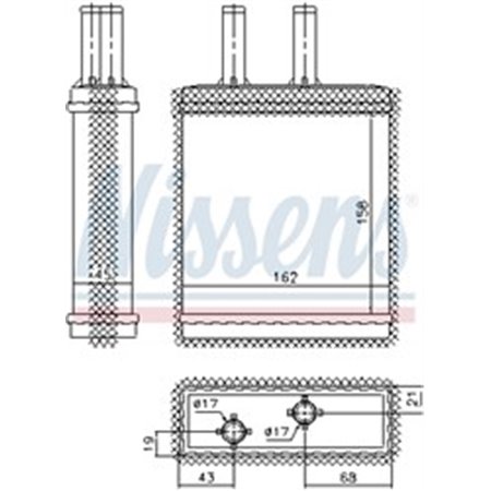 77505 Heat Exchanger, interior heating NISSENS