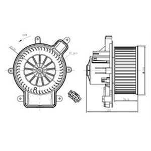 NRF 34270 - Air blower fits: DS DS 5; CITROEN DS5; PEUGEOT 3008, 5008, 5008 I, 5008 II 1.2-2.0DH 06.09-