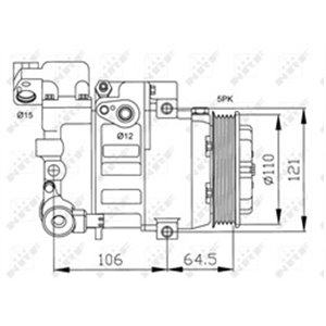 NRF 32175 - Air-conditioning compressor fits: MERCEDES A (W168), VANEO (414) 1.4-2.1 07.97-07.05